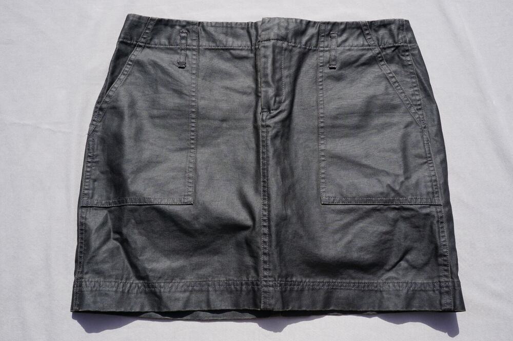 Madewell Walker Mini Skirt In Waxed Cotton Women's Size 8